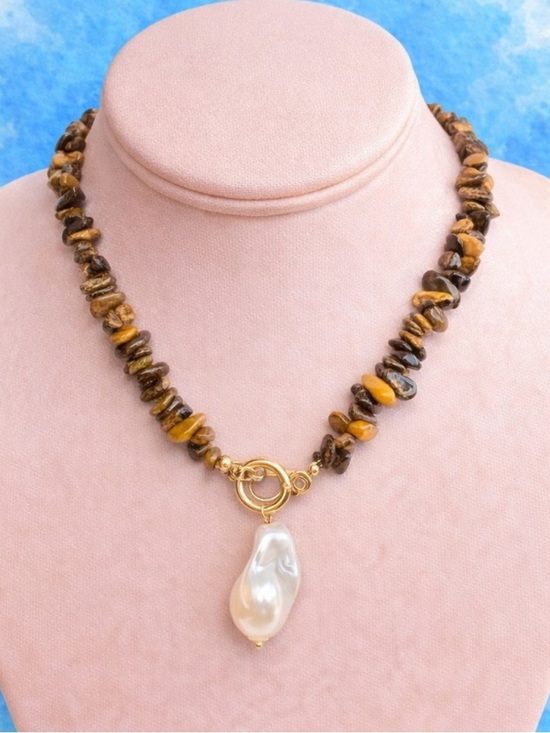 Jewelry - Tigers Eye and Pearl Necklace
